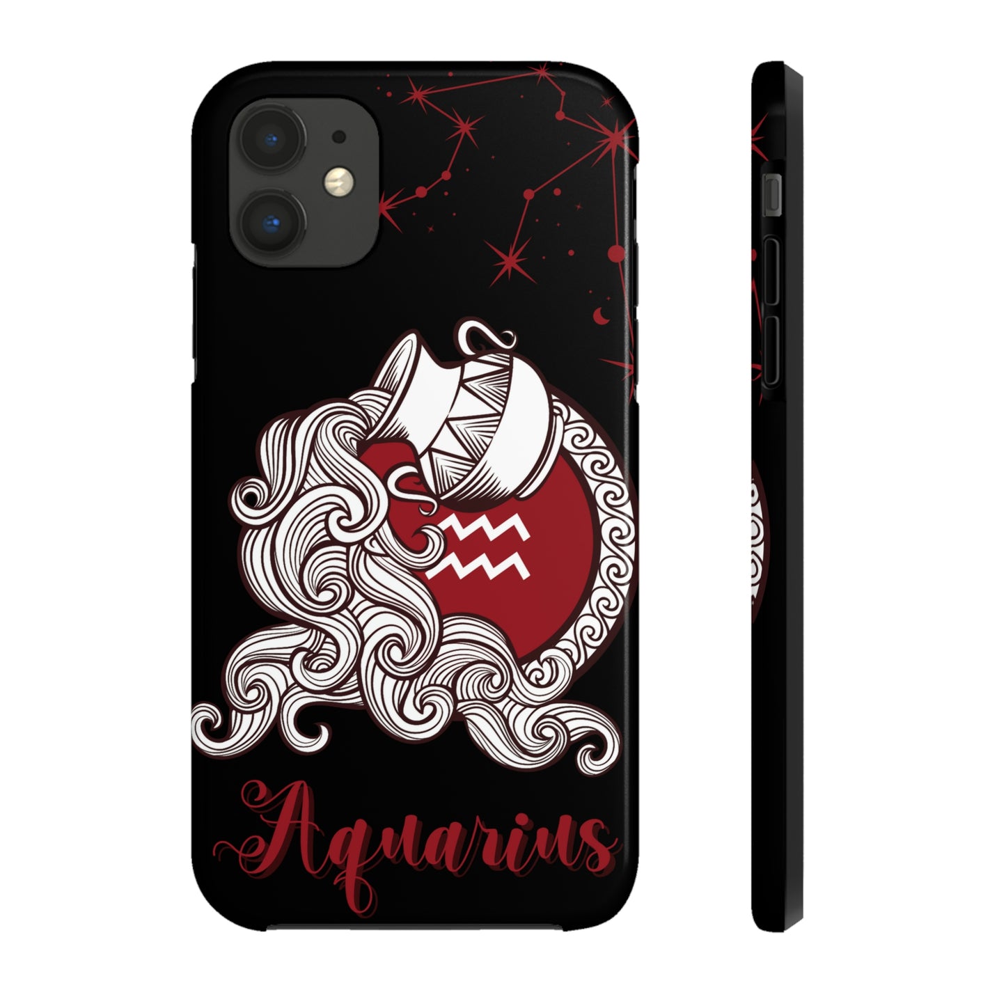 Aquarius black & maroon/ Tough Phone Case/ Zodiac