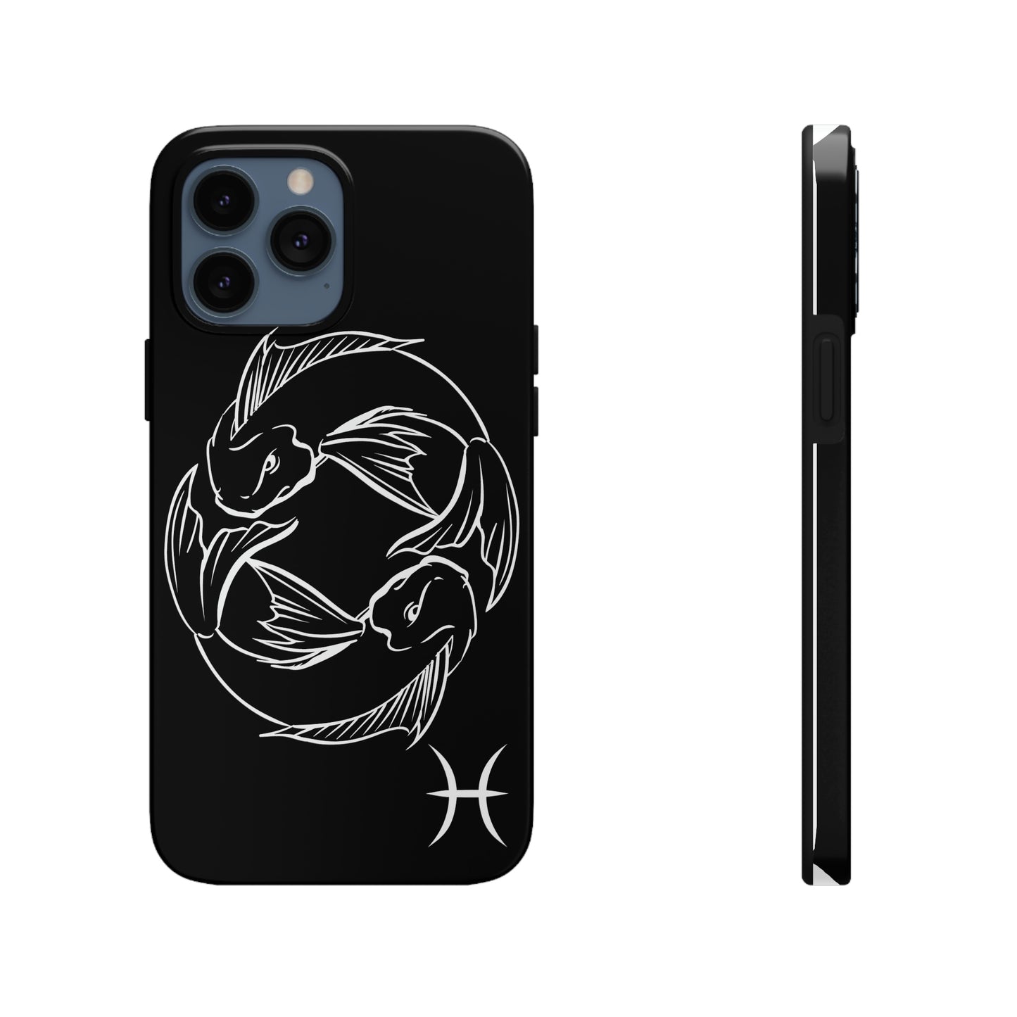 Pisces zodiac black & white/ Tough IPhone Case/ Zodiac