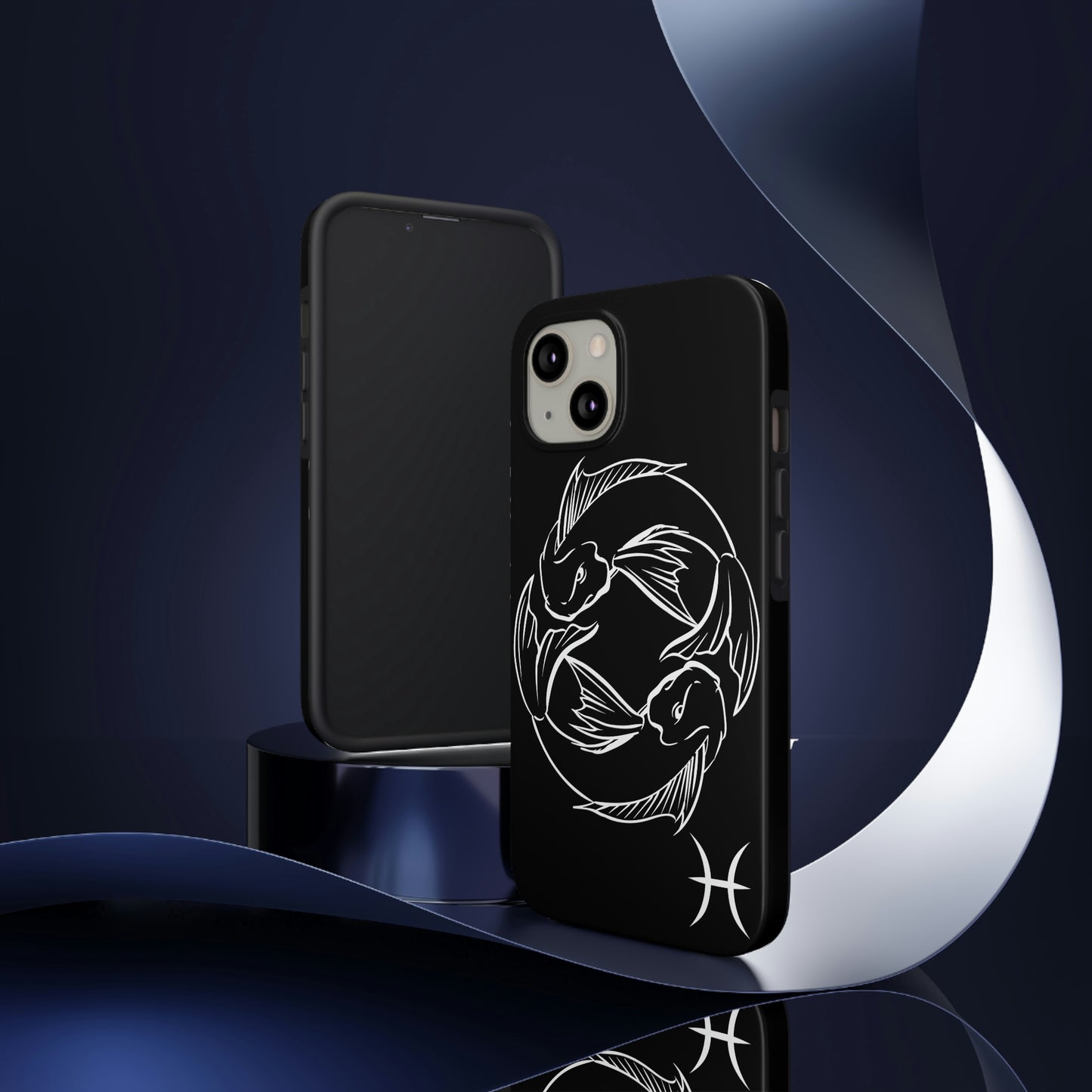 Pisces zodiac black & white/ Tough IPhone Case/ Zodiac