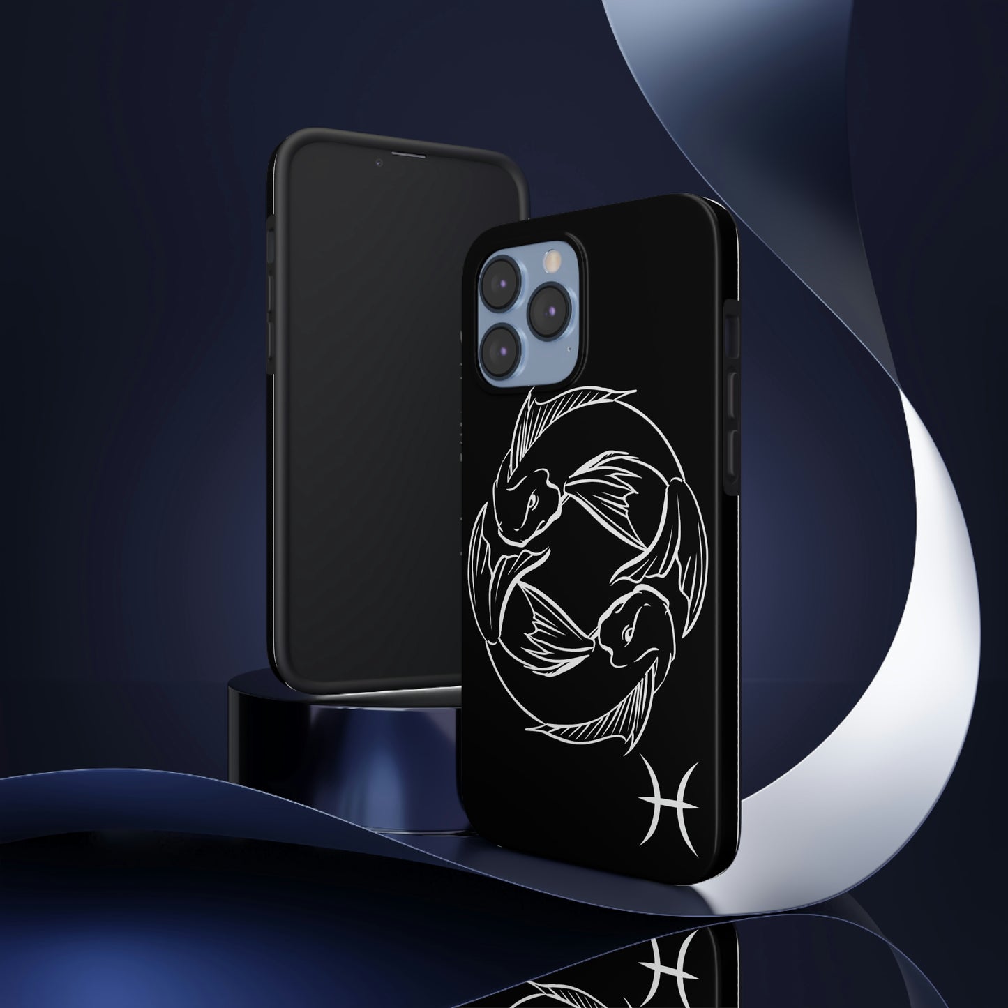 Pisces zodiac black & white/ Tough IPhone Case/ Zodiac