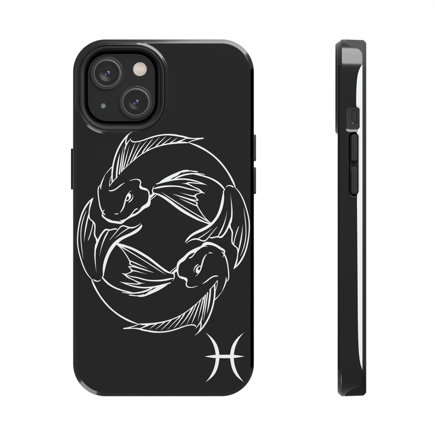 Pisces zodiac black & white/ Tough IPhone Case/ Zodiac