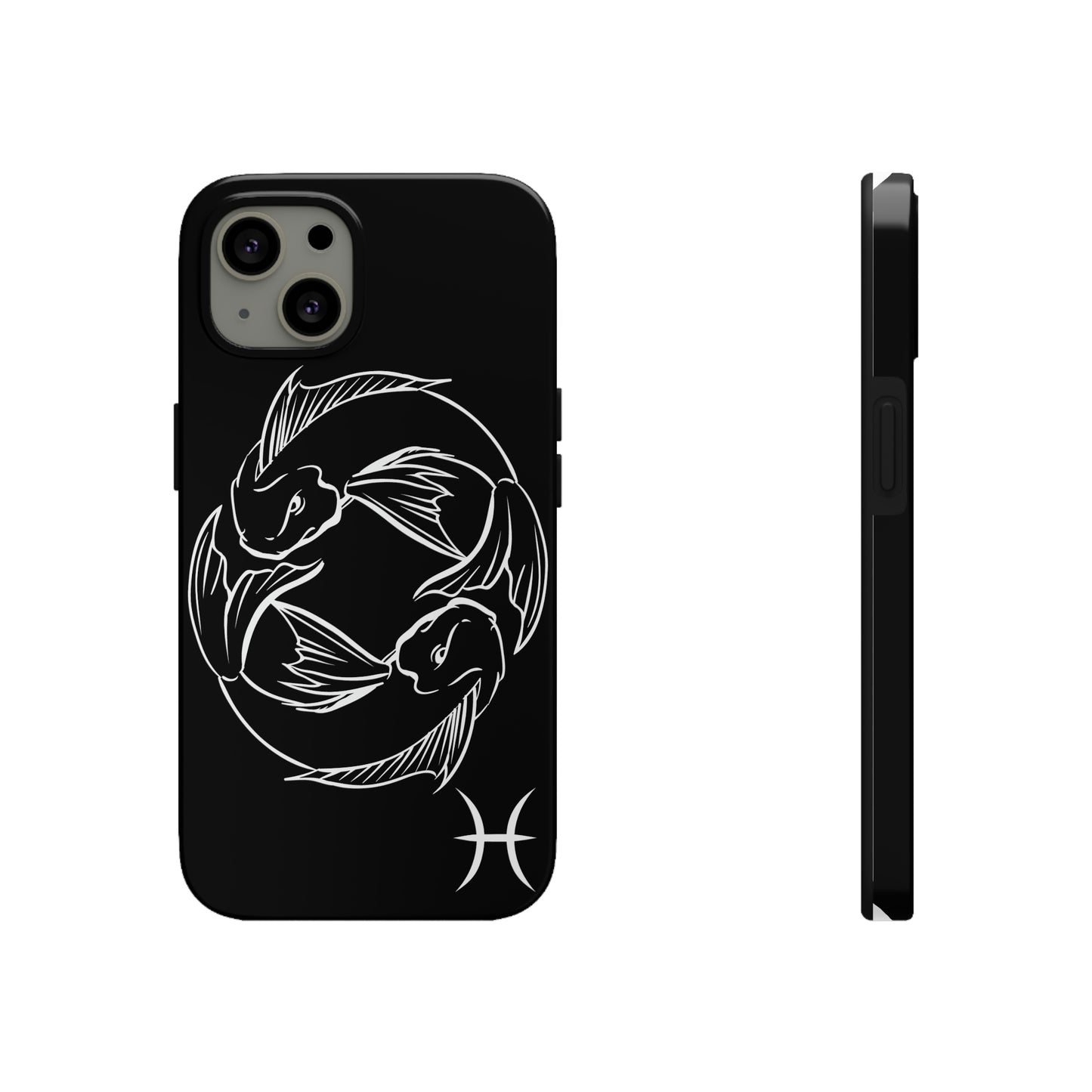 Pisces zodiac black & white/ Tough IPhone Case/ Zodiac