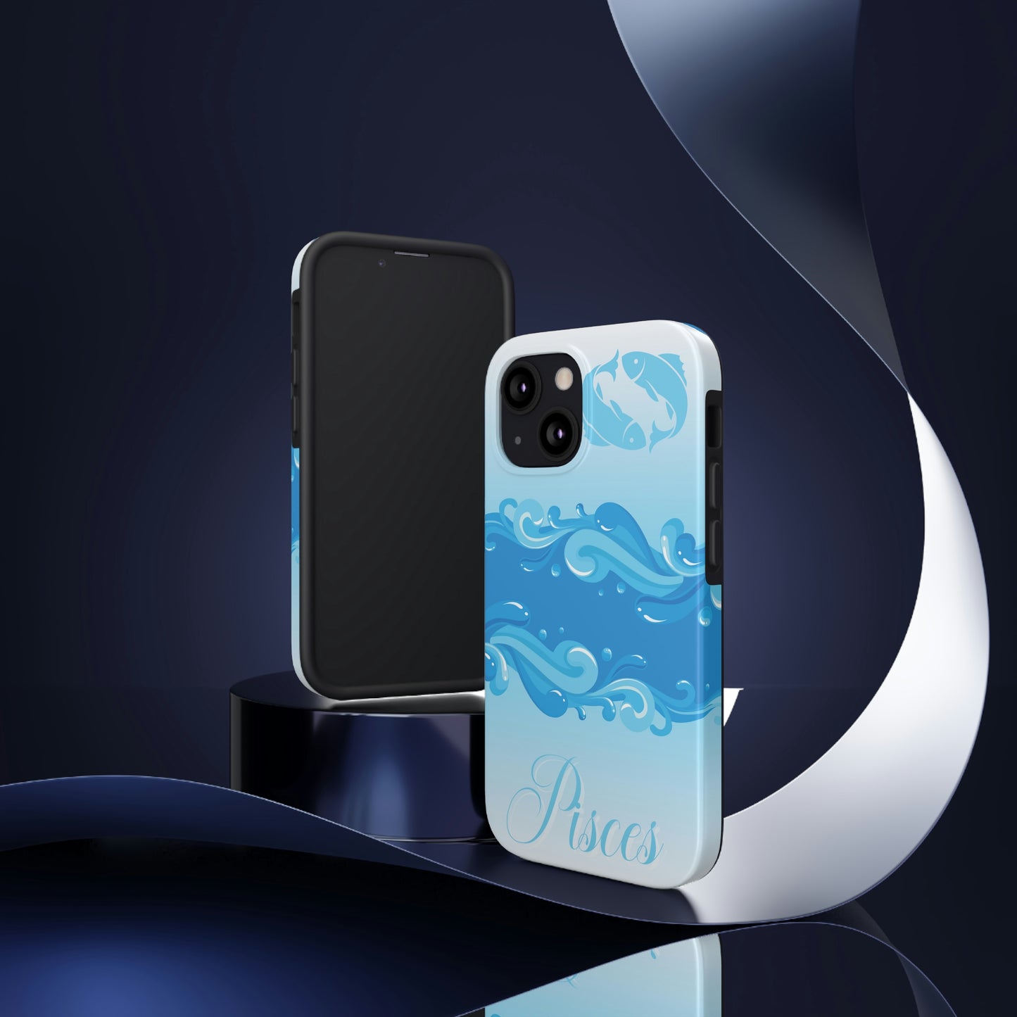 Pisces blue & white/ Tough IPhone case/ Zodiac