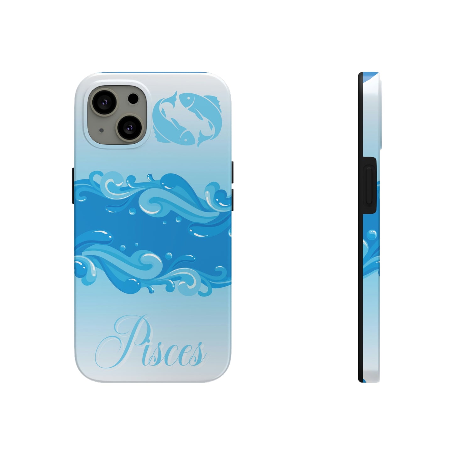 Pisces blue & white/ Tough IPhone case/ Zodiac