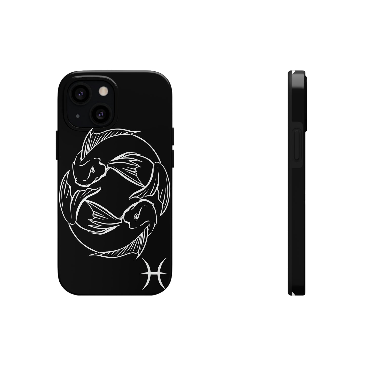 Pisces zodiac black & white/ Tough IPhone Case/ Zodiac