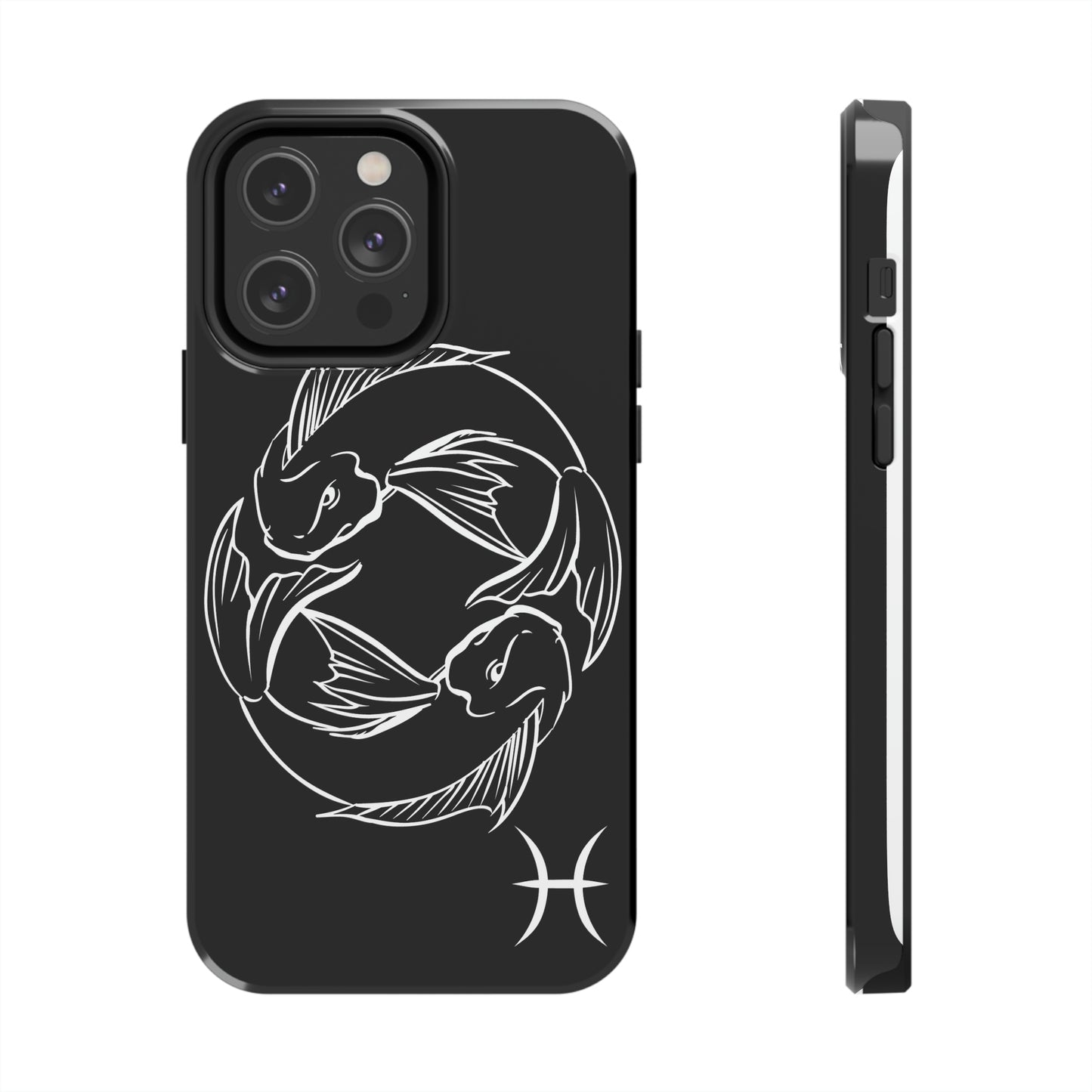 Pisces zodiac black & white/ Tough IPhone Case/ Zodiac