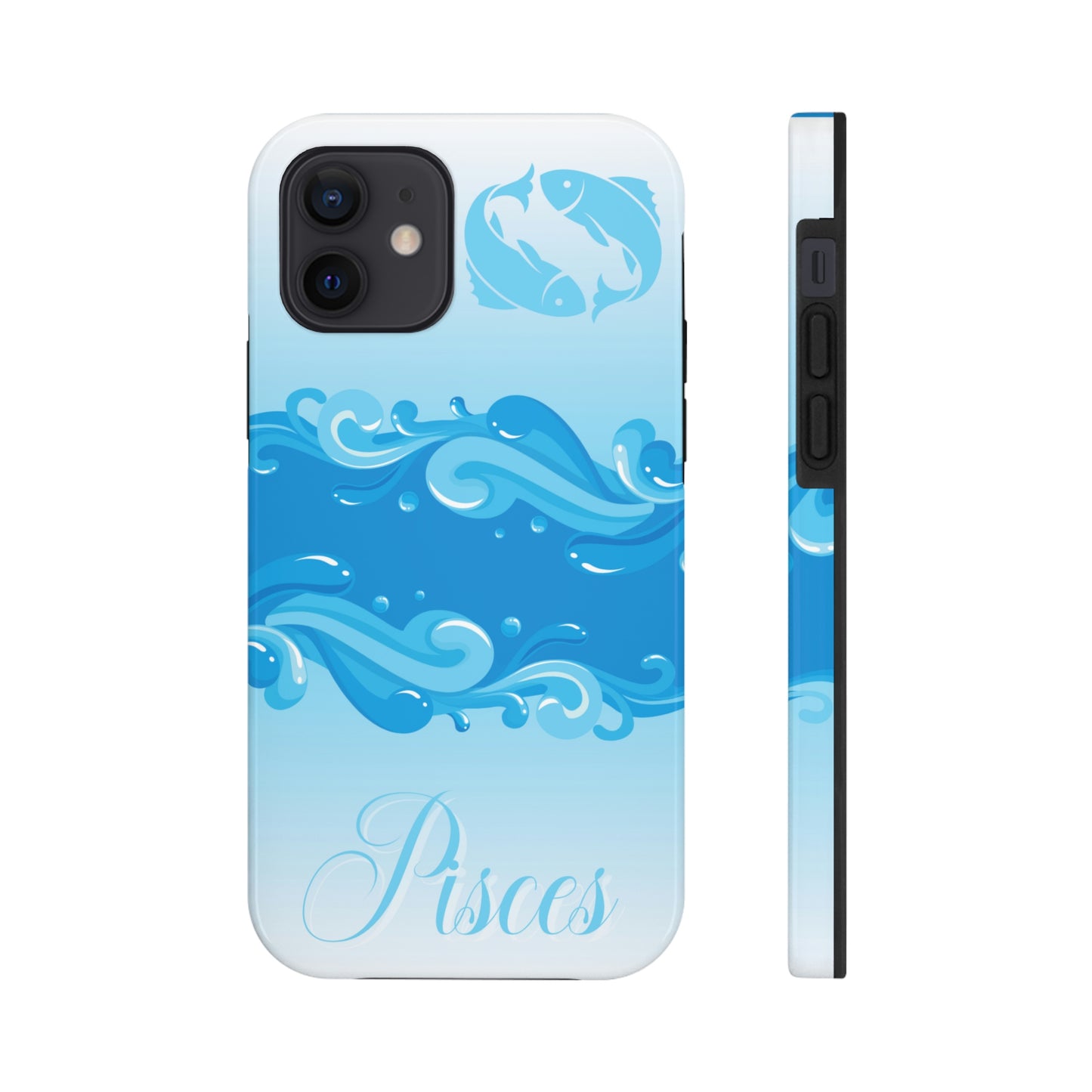 Pisces blue & white/ Tough IPhone case/ Zodiac