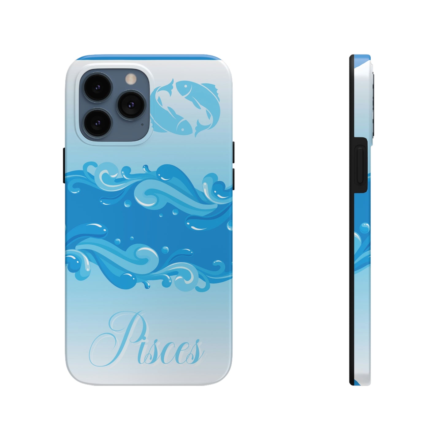 Pisces blue & white/ Tough IPhone case/ Zodiac