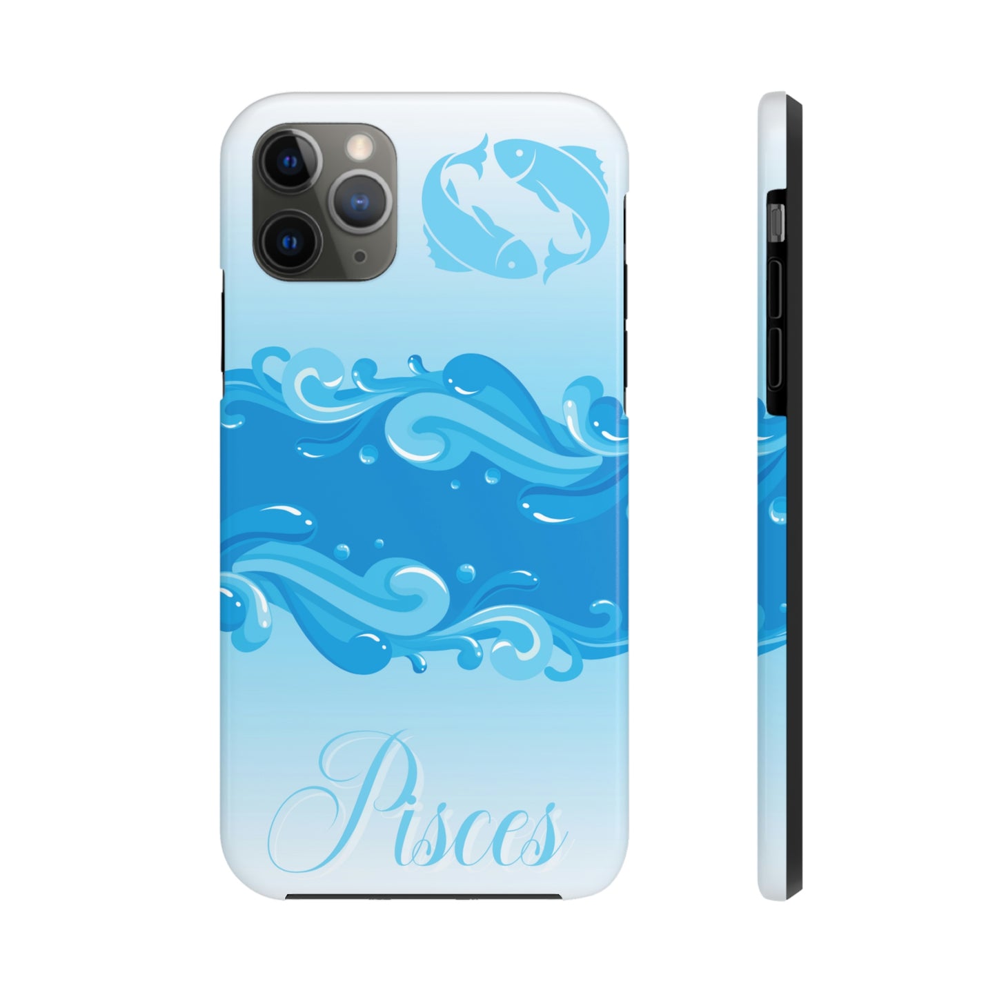 Pisces blue & white/ Tough IPhone case/ Zodiac