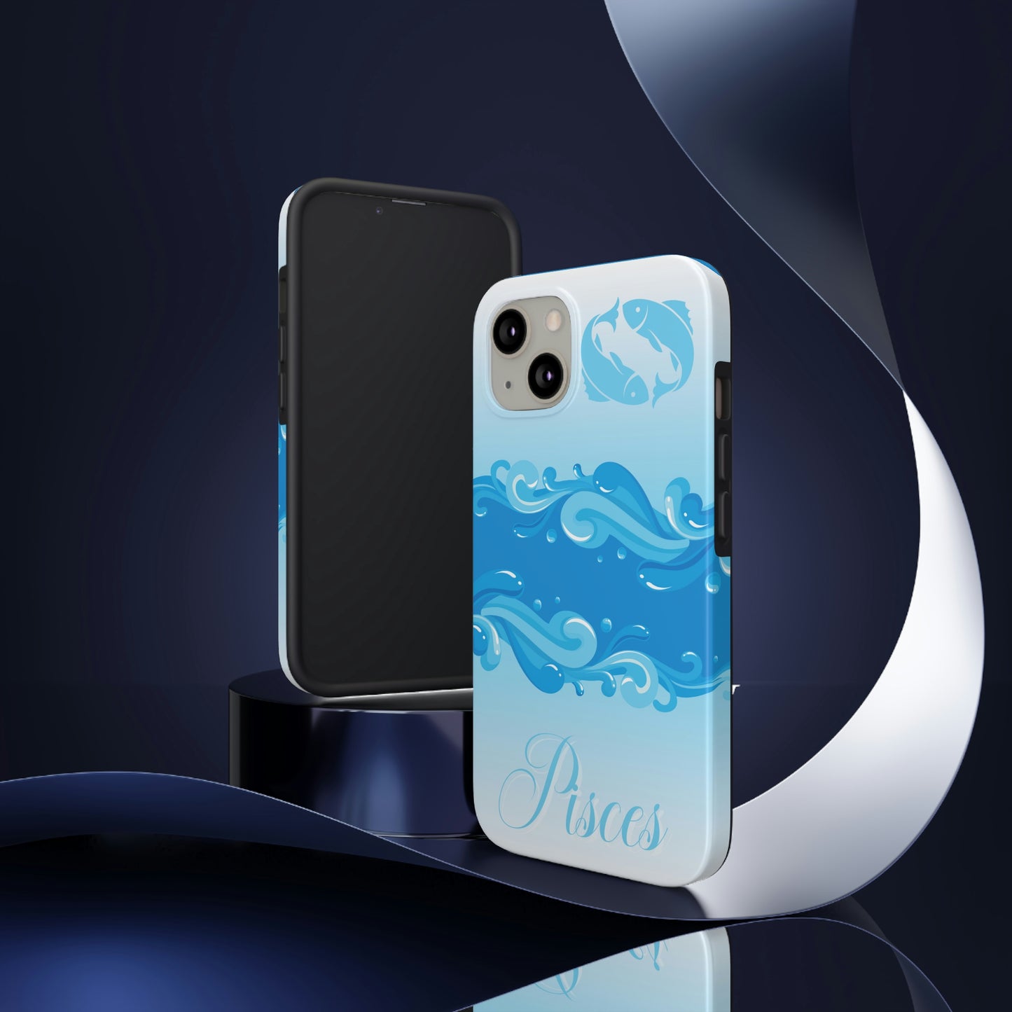 Pisces blue & white/ Tough IPhone case/ Zodiac