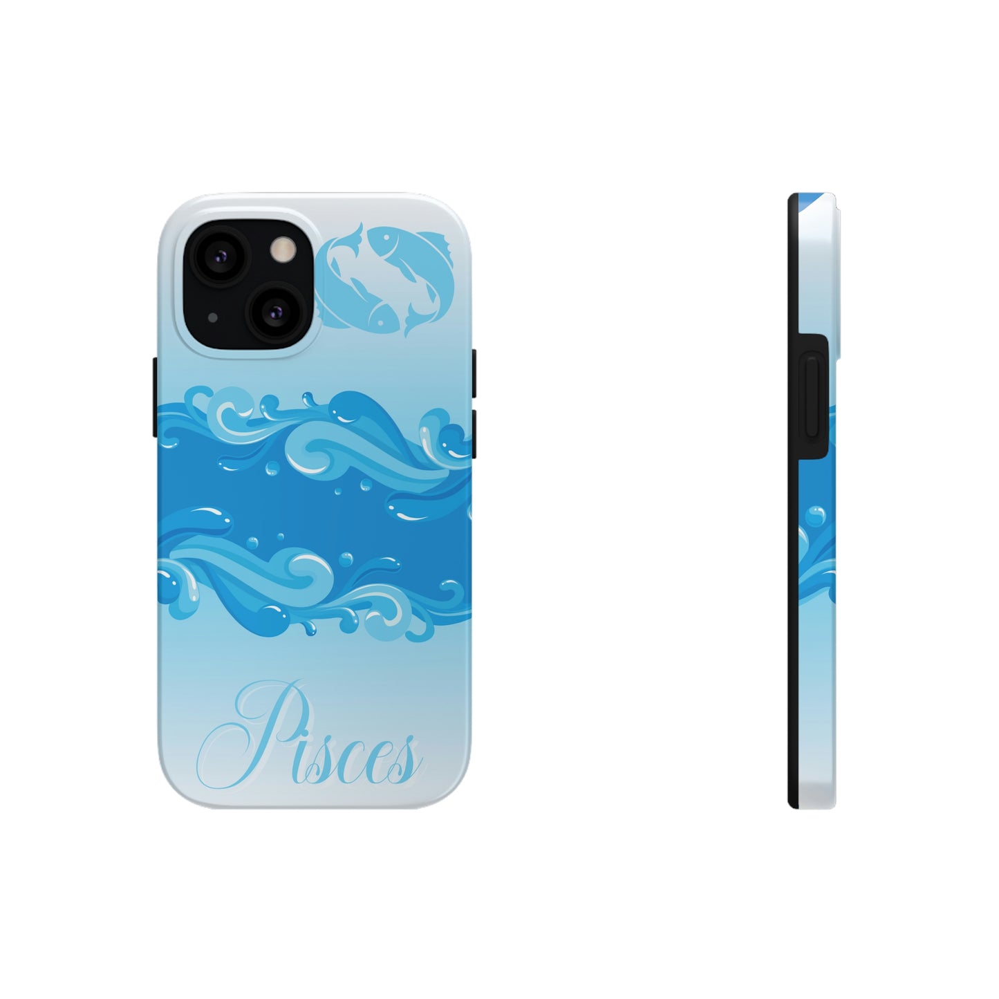 Pisces blue & white/ Tough IPhone case/ Zodiac