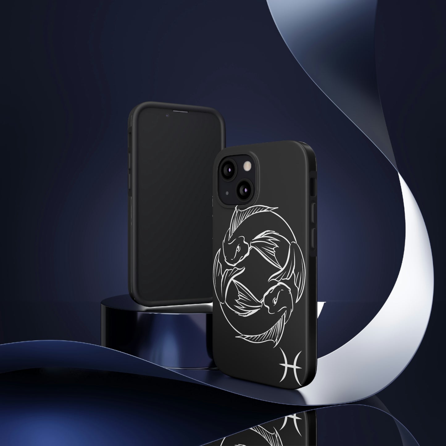 Pisces zodiac black & white/ Tough IPhone Case/ Zodiac