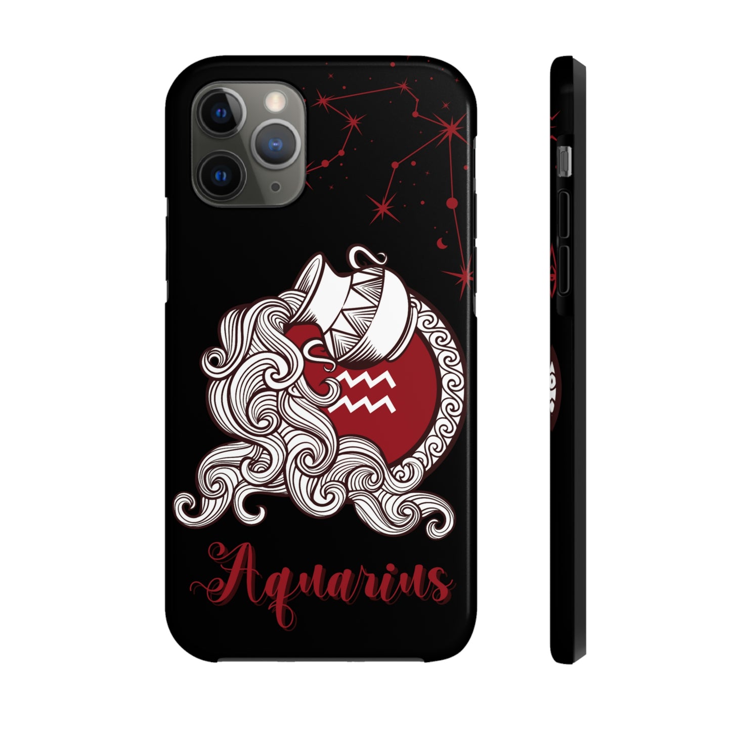 Aquarius black & maroon/ Tough Phone Case/ Zodiac