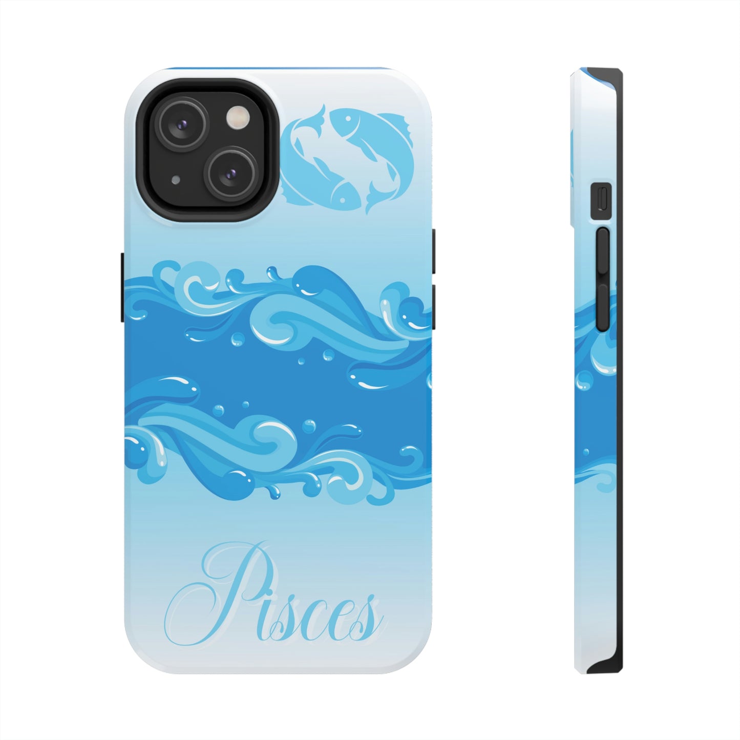 Pisces blue & white/ Tough IPhone case/ Zodiac