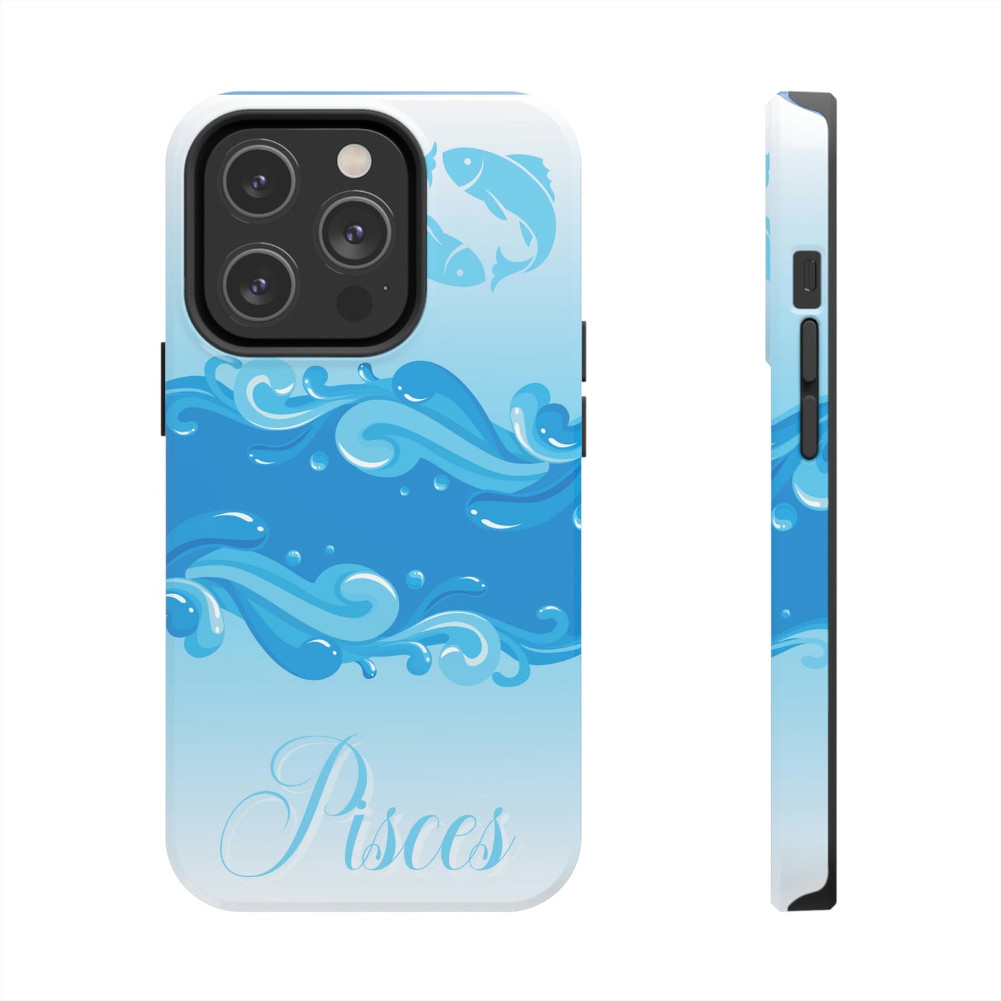 Pisces blue & white/ Tough IPhone case/ Zodiac