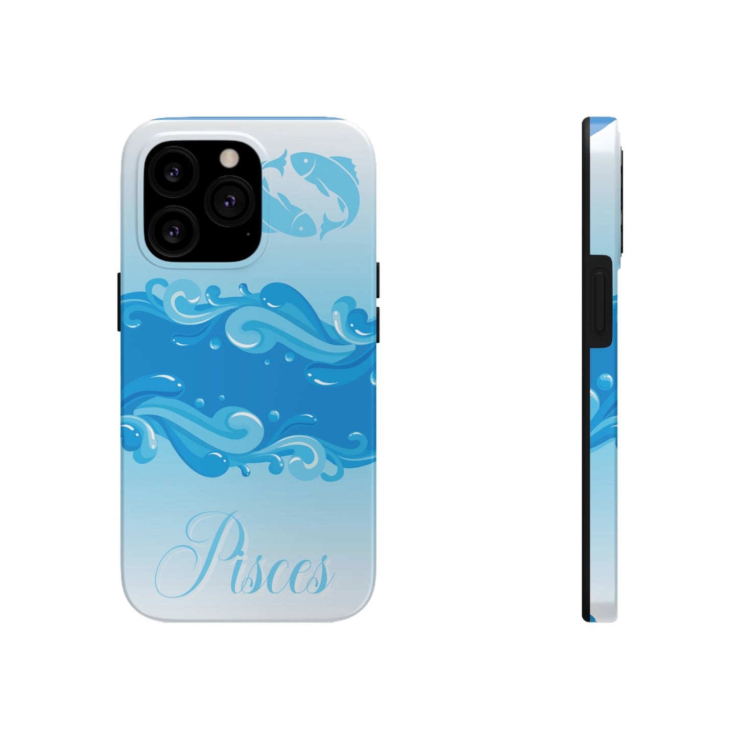 Pisces blue & white/ Tough IPhone case/ Zodiac