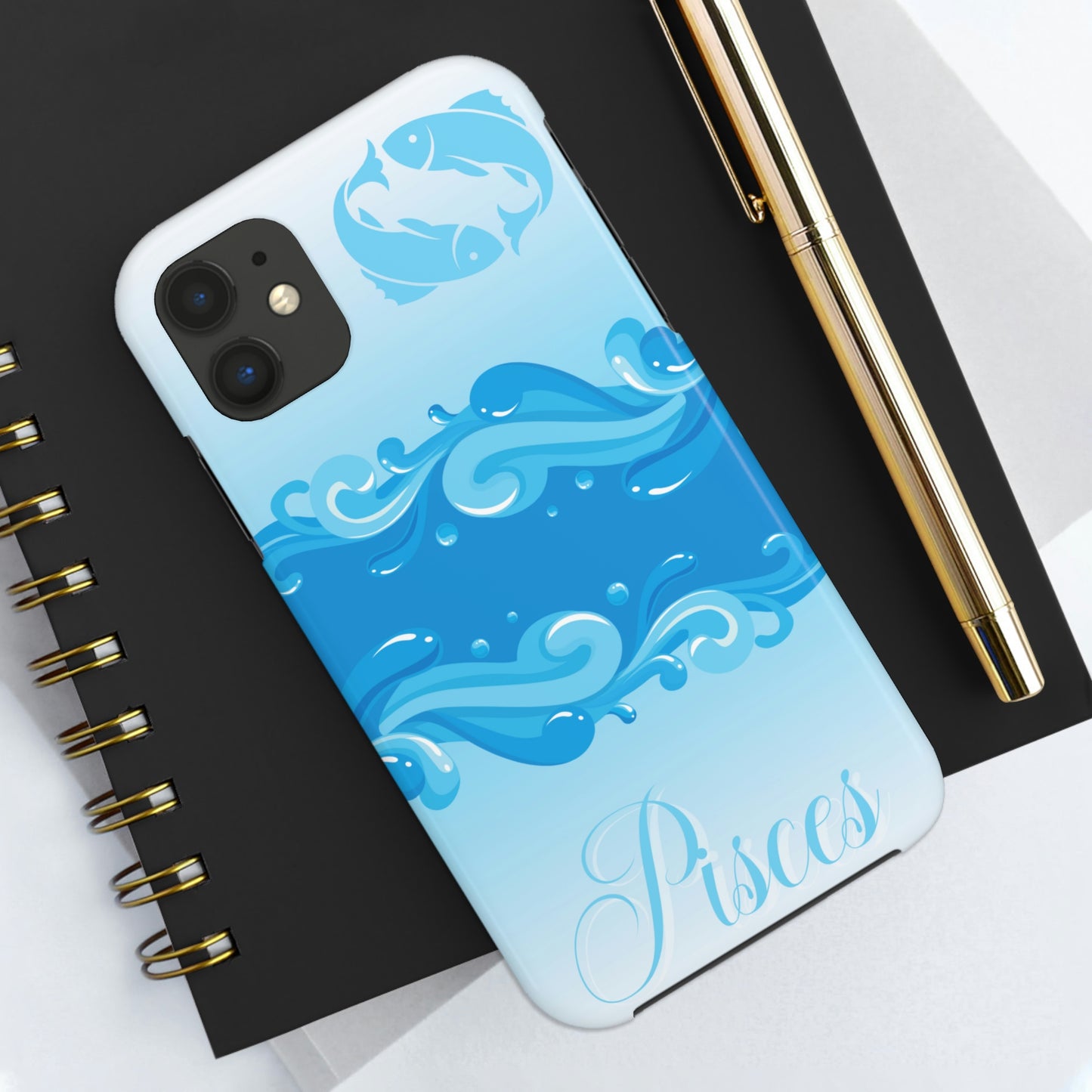 Pisces blue & white/ Tough IPhone case/ Zodiac