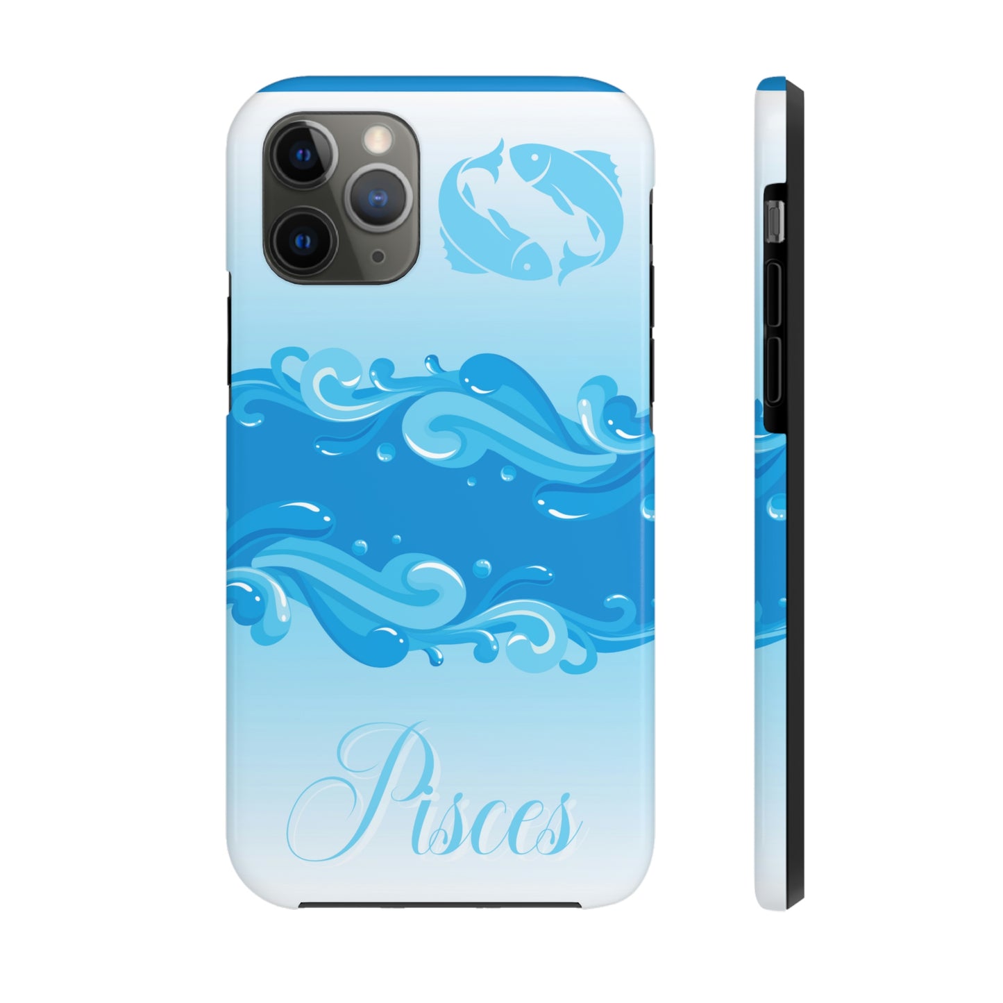 Pisces blue & white/ Tough IPhone case/ Zodiac