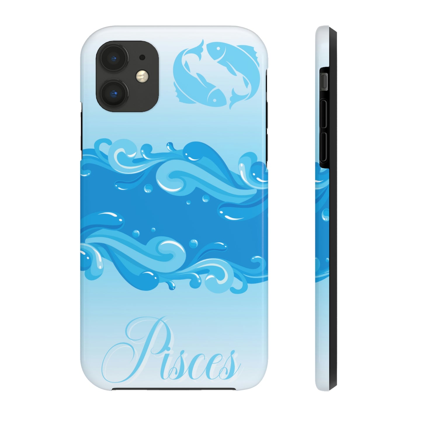 Pisces blue & white/ Tough IPhone case/ Zodiac