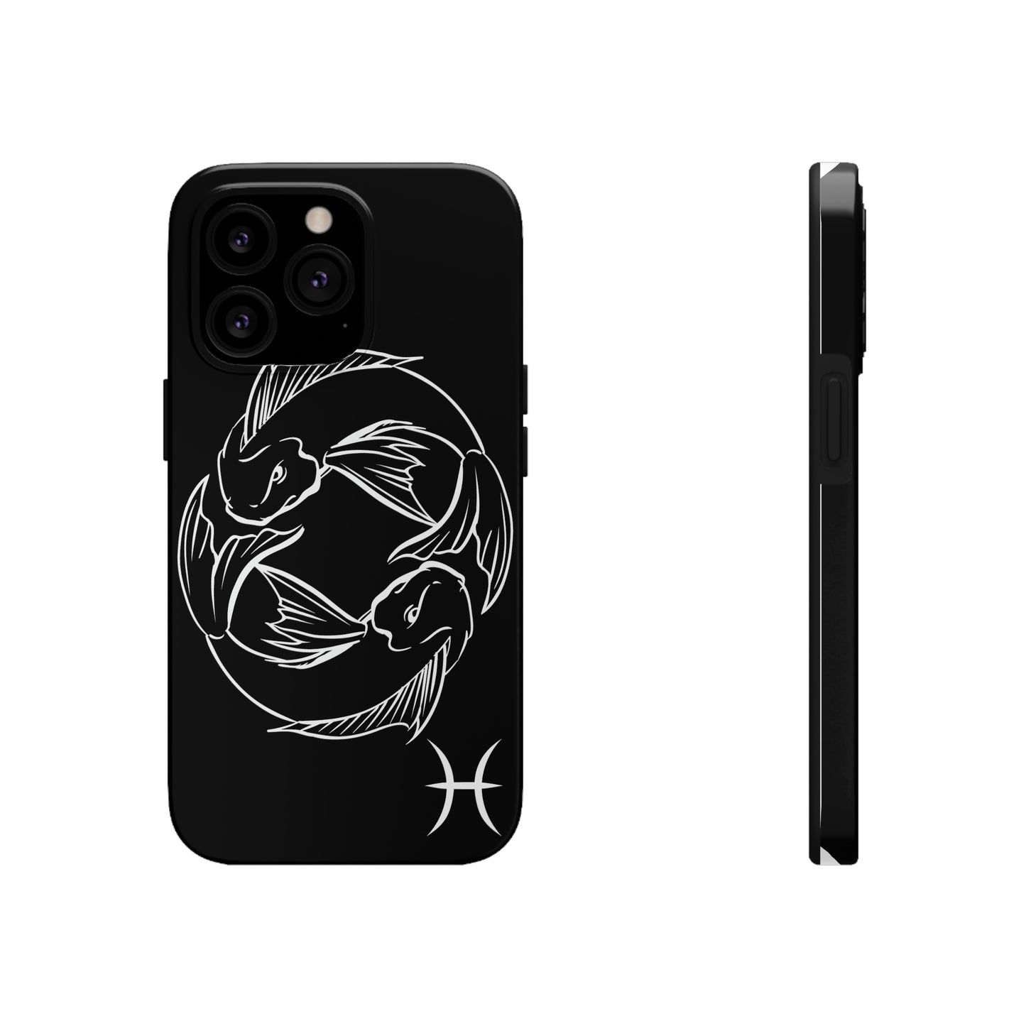 Pisces zodiac black & white/ Tough IPhone Case/ Zodiac