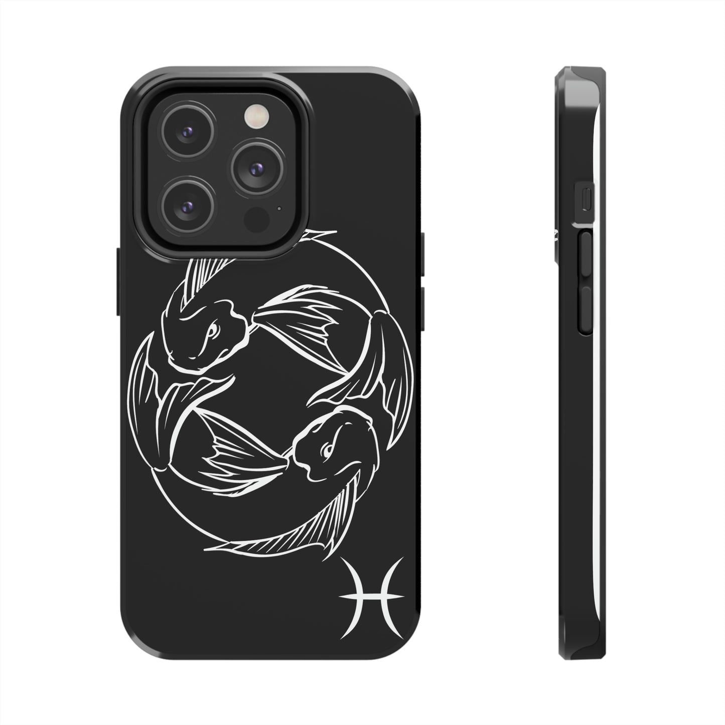 Pisces zodiac black & white/ Tough IPhone Case/ Zodiac