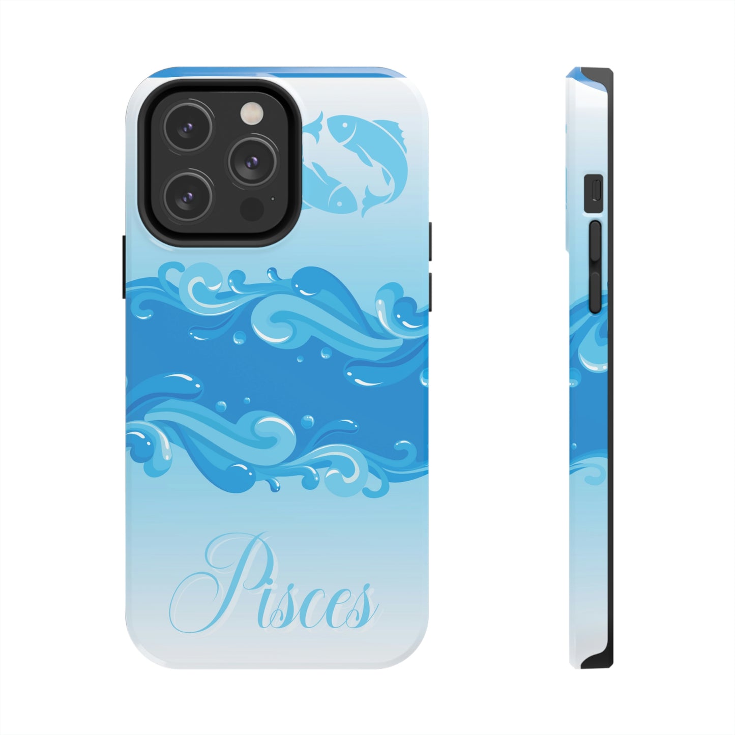 Pisces blue & white/ Tough IPhone case/ Zodiac