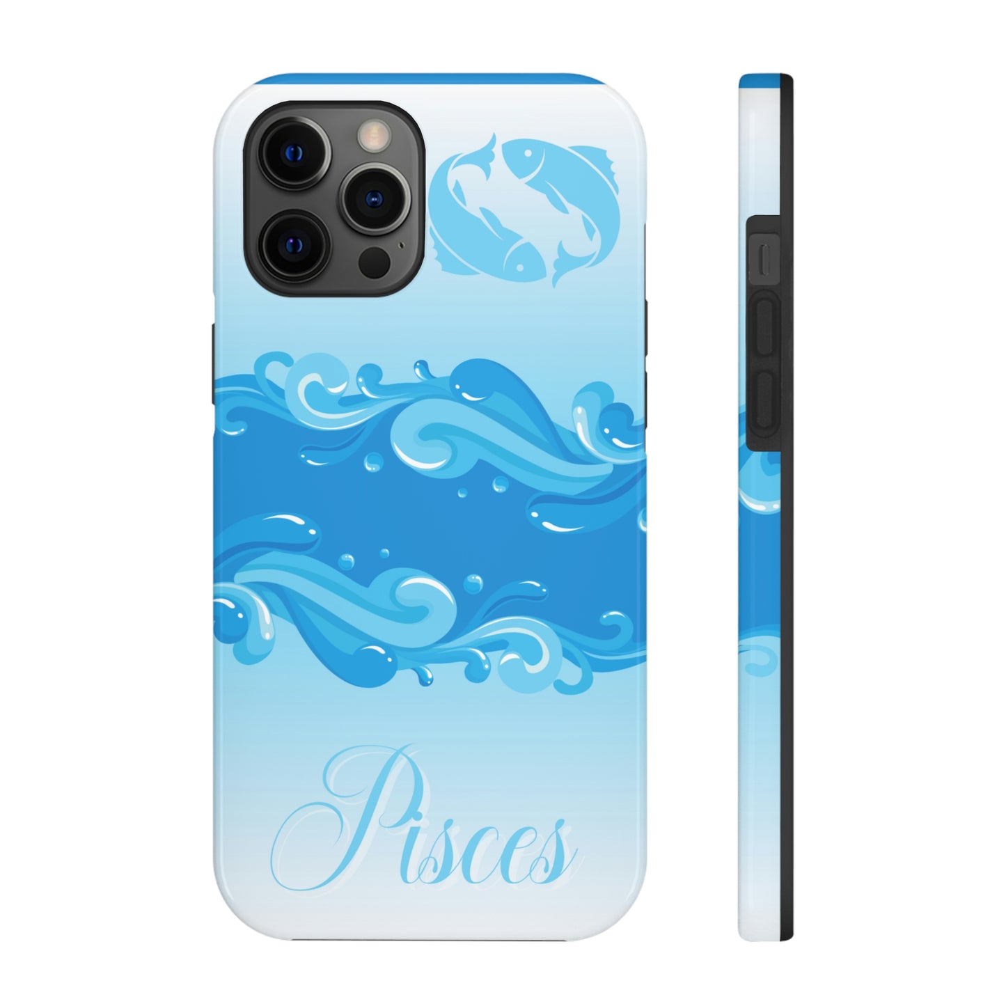 Pisces blue & white/ Tough IPhone case/ Zodiac