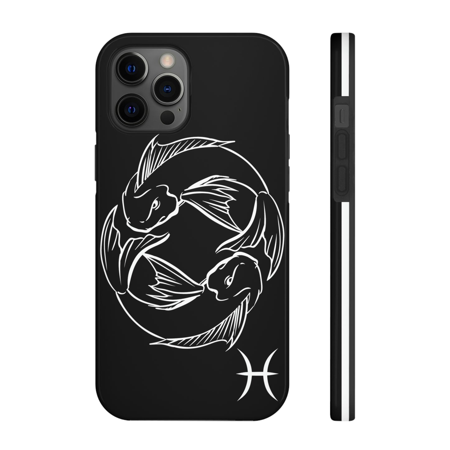 Pisces zodiac black & white/ Tough IPhone Case/ Zodiac