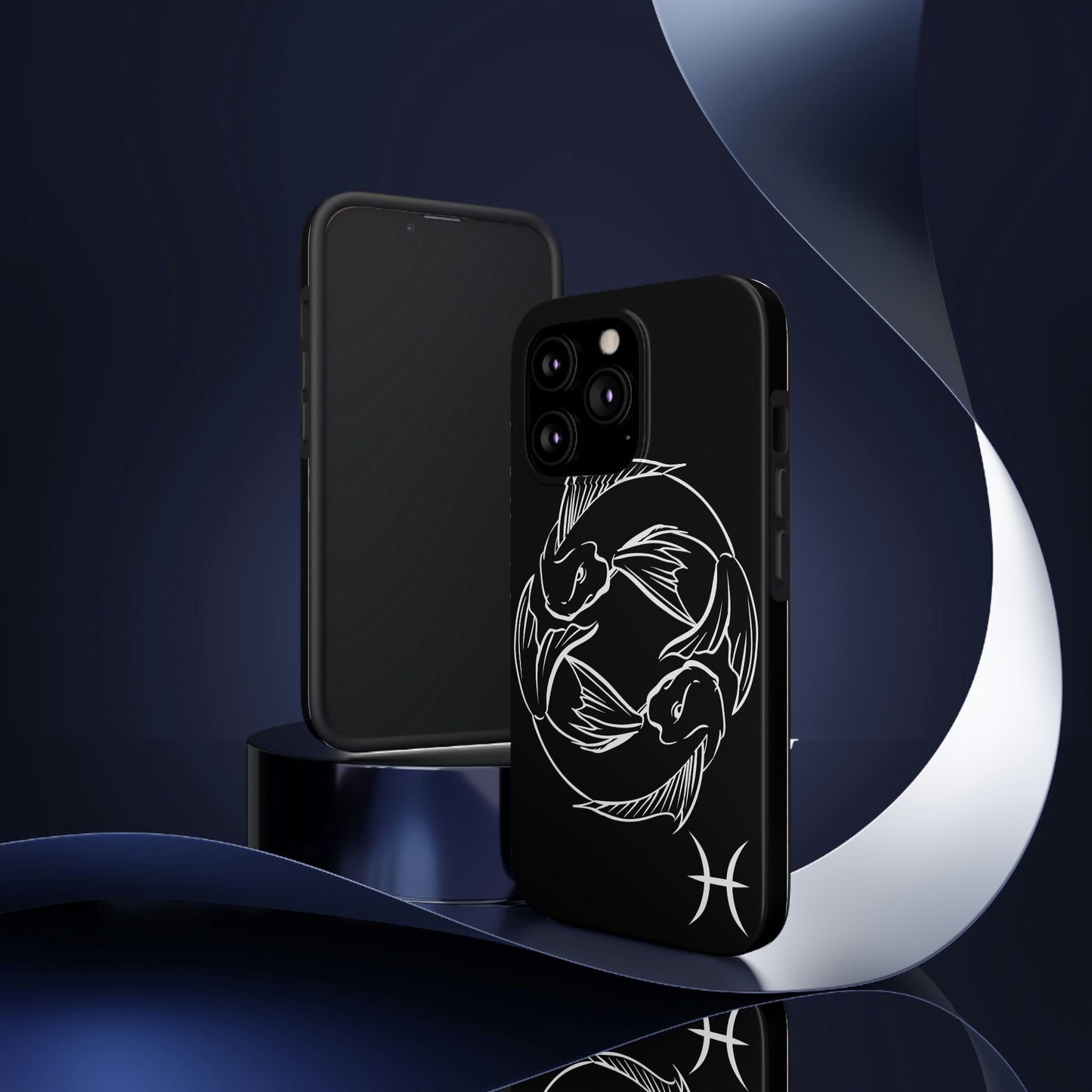 Pisces zodiac black & white/ Tough IPhone Case/ Zodiac