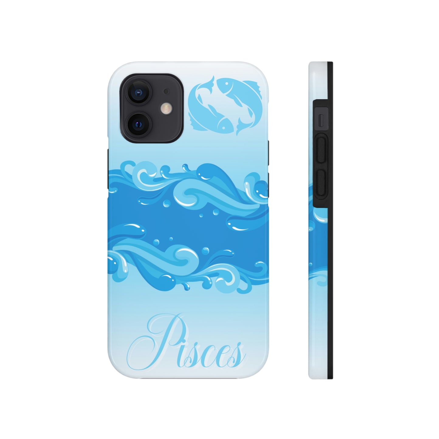 Pisces blue & white/ Tough IPhone case/ Zodiac