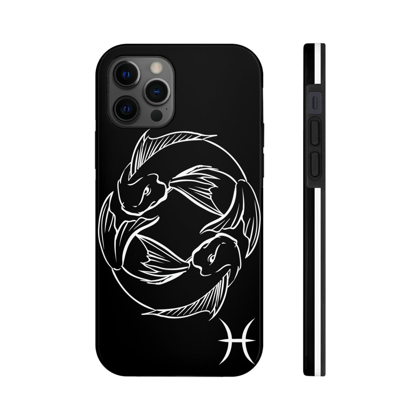 Pisces zodiac black & white/ Tough IPhone Case/ Zodiac