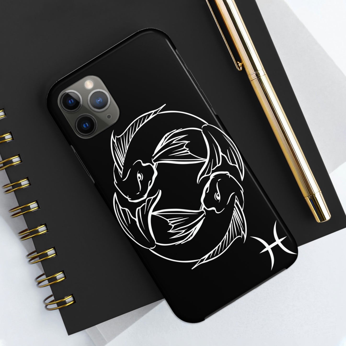 Pisces zodiac black & white/ Tough IPhone Case/ Zodiac